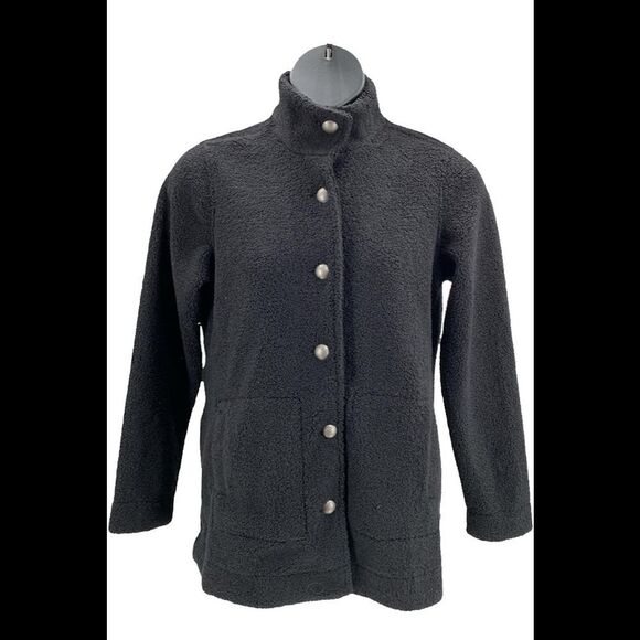 Susan Graver Jackets & Blazers - Susan Graver Women's Knit Boucle Button Front Jacket Black - Regular